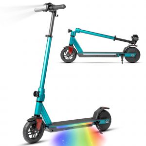 Trottinette &Eacute;lectrique Enfant,Pliable,Autonomie Max.15km,Ecran Led Avec Lumi&egrave;res,Frein Ebs+P&eacute;dale,D&egrave;s 10 Ans,Vert - Neuf