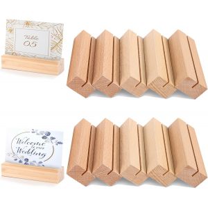 20 Pièces Porte Carte Bois,Porte Menu Porte-Cartes de Table Support Photo en Bois pour Mariage Fête Noël Anniversaire - Neuf