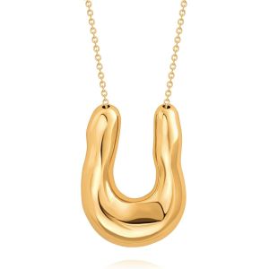 Kal-18k Or Mode Long Collier Pendentif Collier Pour Les Femmes Filles Fait À La Main Bijoux Minimaliste Mode En Forme De Y Pull Collier Cadeau Pour Elle - Neuf