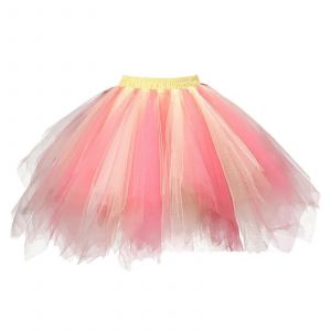 Jupe Plissée Femmes Jupe Tutu En Tulle De La Jupe Des Années 80 Partie Jupon Rockabilly Élégant Taille À Volants Manches Bouffantes Le Costume De Carnaval - Neuf