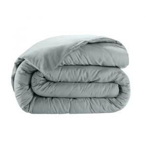 Housse De Couette En Satin De Coton 240 X 260 Cm Uni Celadon - Neuf