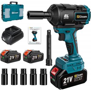 MEVRONISSHOP-Cl&eacute; &agrave; Chocs Sans Fil 1200 Nm Avec Batterie 8000 mAh Et Chargeur Rapide, D&eacute;monte-pneus Sans Balais 1/2 Batterie Avec Jeu de 5 Douilles Pour Voitures Et &eacute;chafaudages - Neuf