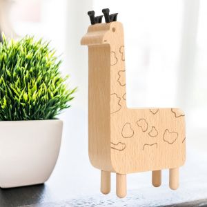 Boite a musique manuelle en bois simple, cadeau d'anniversaire ou de Noel pour enfants (girafe) - Neuf