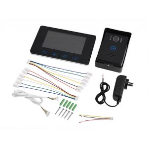 Visiophone filaire 7 pouces HD 1,3 million de pixels 150¡ã avec ecran tactile et prise AU Noir - Neuf