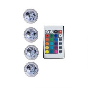 Lampe Led Submersible Contrôlable Par Télécommande Rvb,Luminaire Décoratif D'extérieur,Idéal Pour Un Vase,Un - 4 Lamp 1 Controller - Neuf