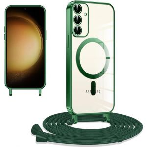 Eryi-Coque De Protection Magnétique Pour Téléphone Portable Samsung Galaxy A55 5g - En Silicone Transparent - Avec Cordon De Suspension - Anti-Chocs - Protection De L'appareil Photo - Anti-Chocs - Neuf