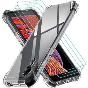 Sansh-Coque Pour Samsung Galaxy Xcover 5 / Samsung Galaxy Xcover5 Avec 3 Pièces Protection Écran En Verre Trempé, Transparent Étui De Protection En Silicone Antichoc, Mince Souple Tpu Bumper Housse - Neuf