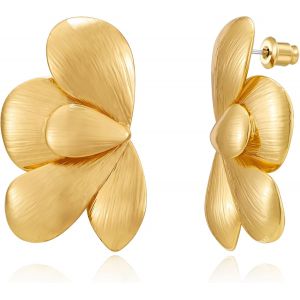 Chenquansarl-Grandes Boucles D'oreilles Pendantes En Forme De Fleur Dor&eacute;e Pour Femme - Style Vintage Boh&egrave;me - Pour L'&eacute;t&eacute; Et Le Printemps - Neuf