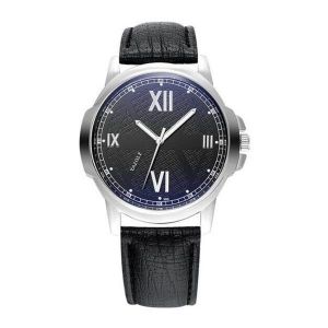 Montre &Agrave; Quartz Pour Homme Avec Cadran &Agrave; Chiffres Romains Et Bracelet En Cuir - Neuf