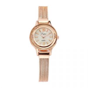 Femmes Perle D&eacute;coration Quartz Affichage Analogique Montre Alliage Bracelet Ronde Montre-Bracelet - Neuf