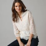 Blouse En Dentelle Doubl&eacute;e, Manches 7/8&egrave;me - Lora Zellini - Couleur Blouse - Taille Taille Unique