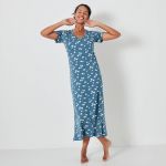 Chemise De Nuit Longue Imprim&eacute;e ''c&oelig;urs'' - Blancheporte - Couleur Chemise de nuit longue - Taille Taille Unique