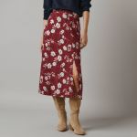 Jupe Longue Avec Fente, Imprim&eacute; Floral - Blancheporte - Couleur Jupe longue - Taille Taille Unique