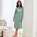 Chemise De Nuit Longue Nuages En Micro-polaire - Blancheporte - Couleur Chemise de nuit longue - Taille Taille Unique