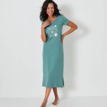 Chemise De Nuit Longue Imprim&eacute;e C&oelig;urs - Blancheporte - Couleur Chemise de nuit longue - Taille Taille Unique