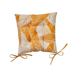 Galette De Chaise Carrée Imprimé Feuillage - Lot De 2 - Blancheporte - Couleur Jaune - Taille Taille Unique