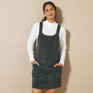 Robe Chasuble &Eacute;vas&eacute;e, Velours C&ocirc;tel&eacute; - Blancheporte - Couleur Robe courte - Taille 48