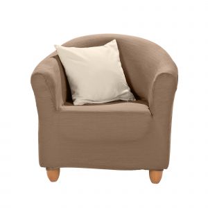 Housse Extensible Unie Spéciale Fauteuil Cabriolet - Blancheporte - Couleur Taupe - Taille Housse fauteuil