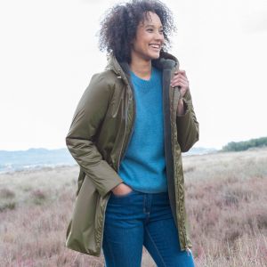 Parka Imperméable Fourrée, Mi-longue - Blancheporte - Couleur Kaki - Taille 48