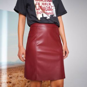 Jupe &Eacute;vas&eacute;e, Aspect Cuir** - Blancheporte - Couleur Jupe courte - Taille 44