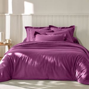 Linge de lit uni flanelle  - Housse De Couette 2 Personnesonnes : 260x240cm - Violet - Colombine - Couleur Violet - Taille Housse de couette 2 personnes : 260x240cm