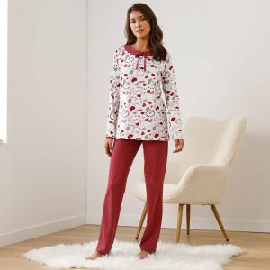 Pyjama Femme Imprimé "coeurs" - Blancheporte - Couleur Rouge - Taille 42/44