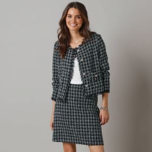 Veste courte en tweed - 50 - Noir - Lora Zellini - Couleur Veste - Taille 50