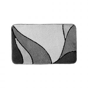 Tapis De Bain Motif Végétal - Blancheporte - Couleur Gris - Taille Contour : 50x40cm