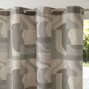 Rideau Imprimé Tamisant Oeillets - Blancheporte - Couleur Écru - Taille Rideau  : largeur 135 X hauteur 260cm