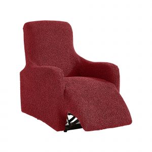 Housse Bi-extensible Imprimée Gaufrée Pour Fauteuil Relax - Blancheporte - Couleur Rouge - Taille Housse fauteuil relax