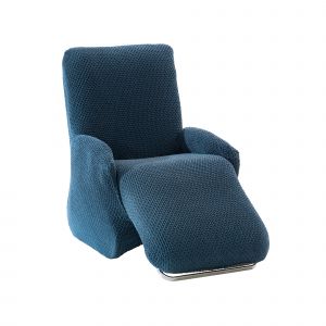 Housse Texturée Bi-extensible Spéciale Fauteuil Relax - Blancheporte - Couleur Bleu - Taille Housse fauteuil relax