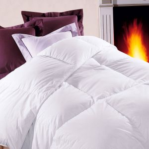 Couette duvet oie blanche prestige chambre fra&icirc;che - Couette 1-2 Pers : 200x200cm - Blanc - Dodo - Couleur Couette naturelle - Taille Couette 1-2 pers : 200x200cm