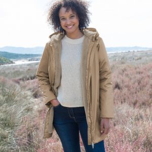 Parka Imperméable Fourrée, Mi-longue - Blancheporte - Couleur Beige - Taille 48