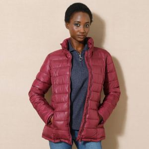 Doudoune zipp&eacute;e courte col montant unie, d&eacute;perlante - 42 - Violet - Colors&co - Couleur Doudoune - Taille 42