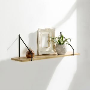 Etagère Style Industriel Métal Et Bois - L 60 Cm - Blancheporte - Couleur Noir - Taille Unité