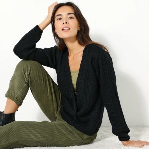 Gilet Forme Cache-coeur Toucher Doux - Blancheporte - Couleur Noir - Taille 50