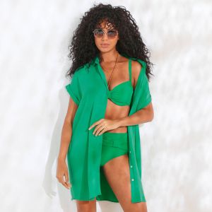 Robe De Plage Unie, Cr&eacute;pon - Blancheporte - Couleur Robe courte - Taille Taille Unique