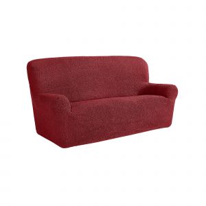 Housse Bi-extensible Imprimée Gaufrée Pour Fauteuil Et Canapé - Blancheporte - Couleur Rouge - Taille Housse canapé 2 places