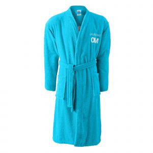 Peignoir adulte OM® personnalisable - 38/42 - Bleu - Om - Couleur Bleu - Taille 38/42