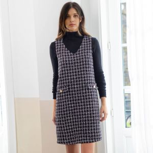 Robe Chasuble, En Tweed - Blancheporte - Couleur Noir - Taille 38