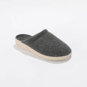 Chaussons Mules Compensées Éponge Largeur Confort - Blancheporte - Couleur Gris - Taille 41