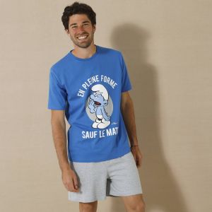 Pyjama Short Col Rond Schtroumpfs&reg; - Blancheporte - Couleur Pyjama - Taille 3XL