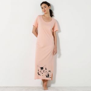 Chemise De Nuit Longue Imprimé Chat - Lot De 2 - Blancheporte - Couleur Orange - Taille 50