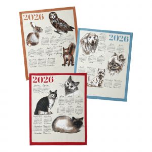 Torchon Calendrier Chiens Chats Animaux Montagne - Lot De 3 - Blancheporte - Taille Taille Unique
