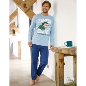 Pyjama Pantalon Gaston Lagaffe® - Blancheporte - Couleur Bleu - Taille 3XL