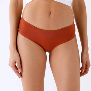 Culotte coton stretch Body Touch - Lot de 2 - 44/46 - Blanc/marron - Dim - Couleur Culotte midi - Taille S/44/46