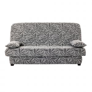 Housse Clic-clac Matelassée Imprimé Feuillage - Blancheporte - Couleur Gris - Taille Housse matelassée clic clac : 140x190cm