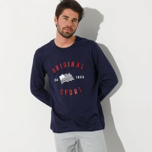 Tee-shirt De Pyjama Manches Longues Imprim&eacute; - Blancheporte - Couleur Pyjama - Taille S