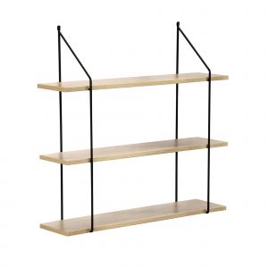 Etag&egrave;re Style Industriel M&eacute;tal Et Bois - 3 Tablettes - Blancheporte - Taille Unit&eacute;