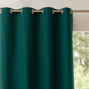 Rideau occultant bachette uni - Rideau : Largeur 135 X Hauteur 180cm - Vert - Colombine - Couleur Store et rideau occultant - Taille Rideau : largeur 135 x hauteur 180cm